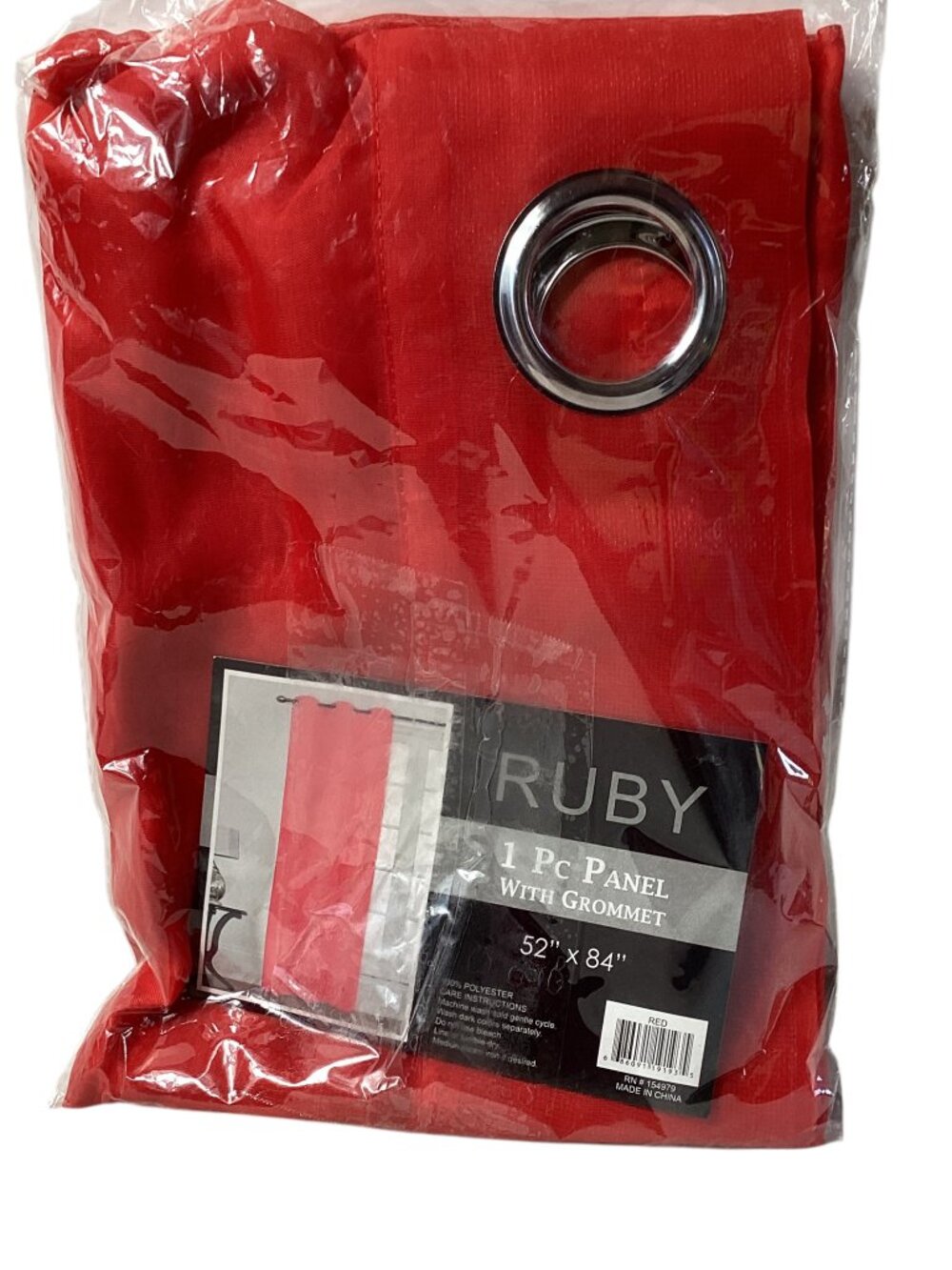 Ruby: 2 Pc Red Curtain Panel, Grommet Top Dimensions: 52" x 84"